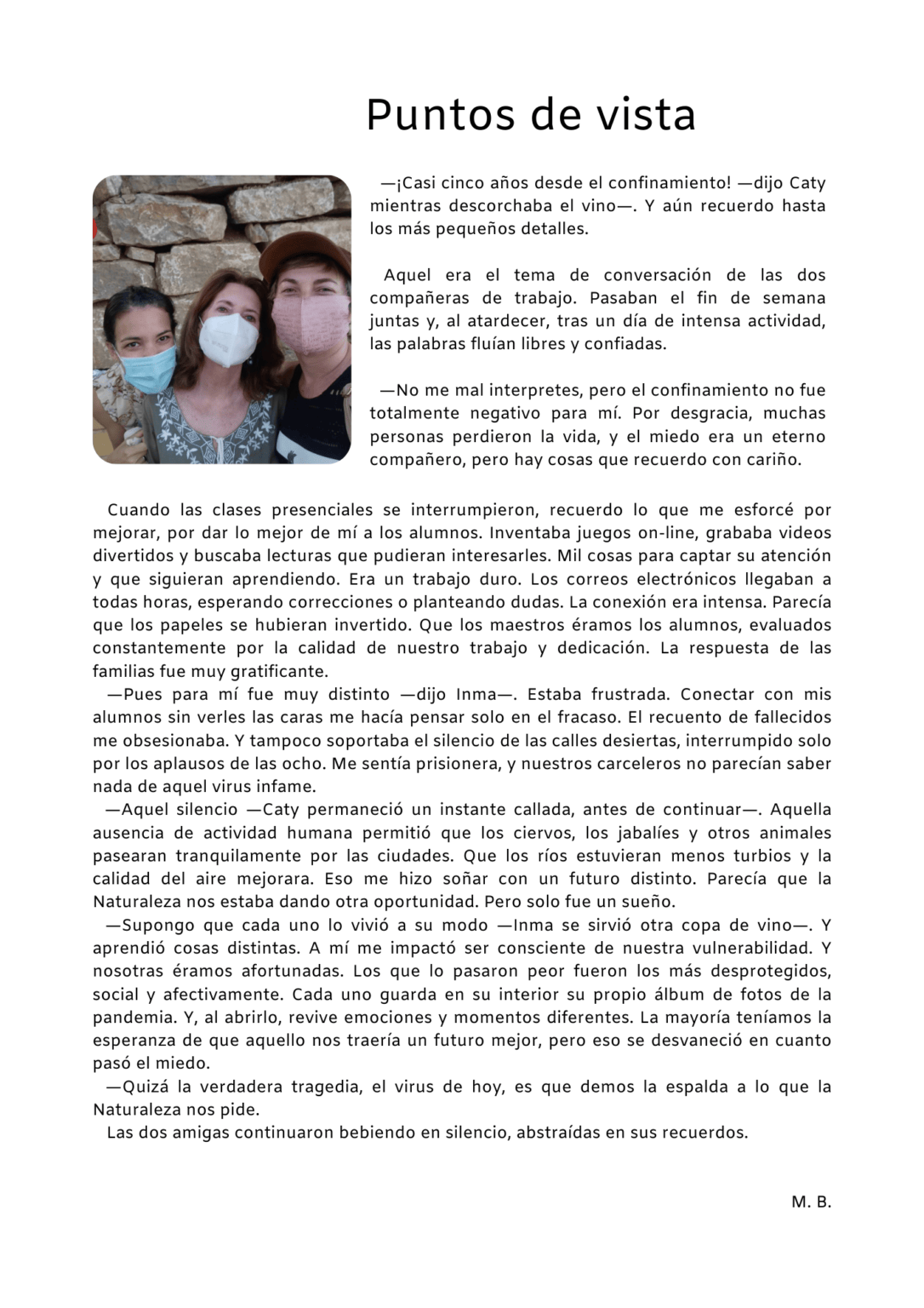 Taller de escritura creativa, teatro, y pintura